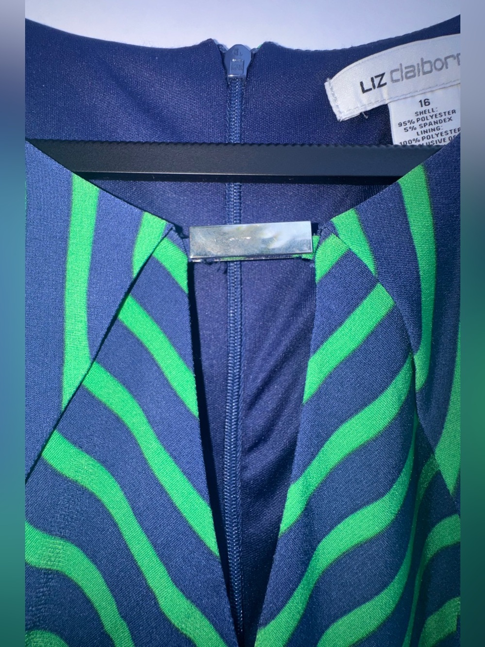 NWT Liz Claiborne Striped Keyhole Fit-and-Flare Midi Dress – Size 16 - Picture 14 of 16